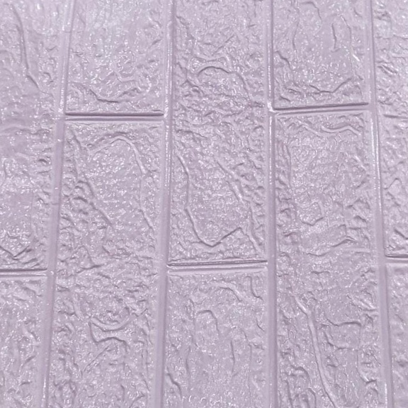 ⭐Bobastore⭐ R461 Wallpaper Dinding Foam 3D Motif Batu Bata / Walpaper Stiker Dinding Dekorasi Kamar-UNGU MUDA