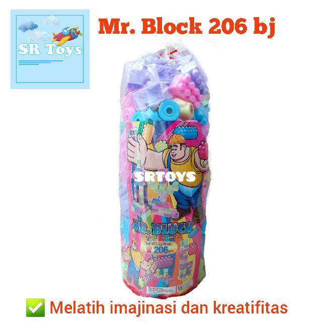 (ONGKIR 1KG) Mr. Block ORI 236 Blocks Bongkar Pasang Edukasi Mainan Anak