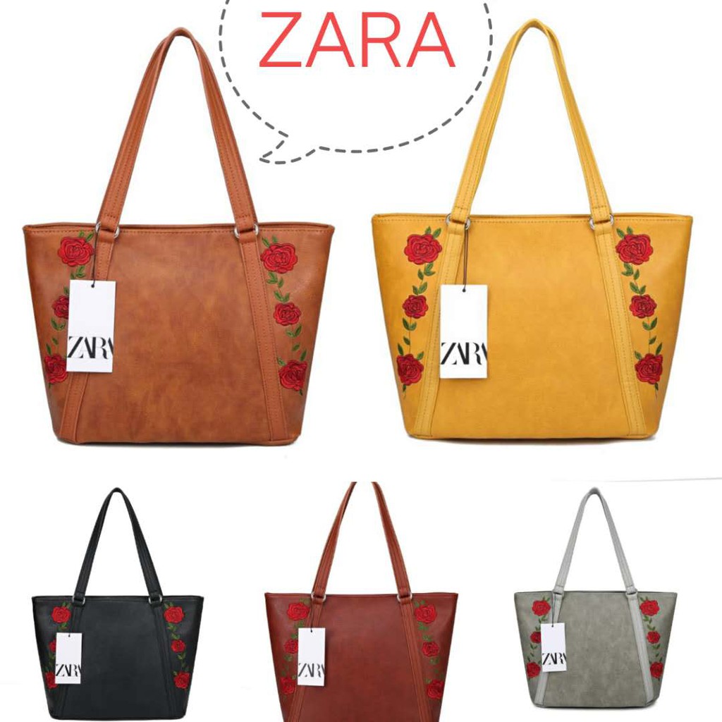 TAS TOTE BAG ZAR4 WANITA MOTIF FLOWERS FASHION#140