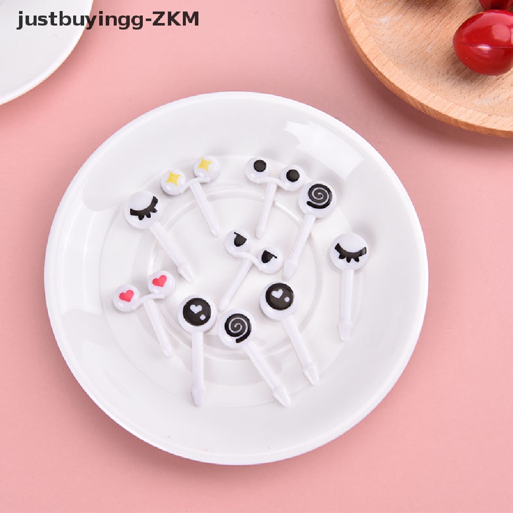 [justbuyingg] Fruit Fork Mini Cartoon Kids Food Fruit Pick Toothpick Party Decor Random Color [zkm]