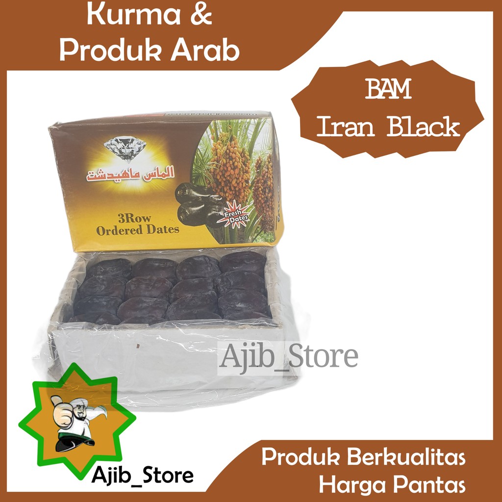 

(FRESH QUALITY) KURMA BAM IRAN BLACK DIAMOND 500 gr Kurma Madu Anggur Dates 1/2 Kg 500g Mirip Barari