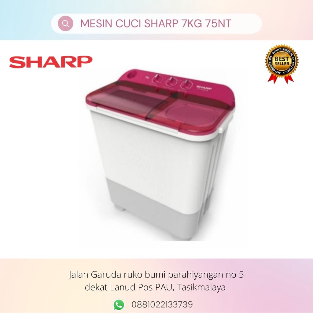 MESIN CUCI SHARP 2 TABUNG 7KG 75NT