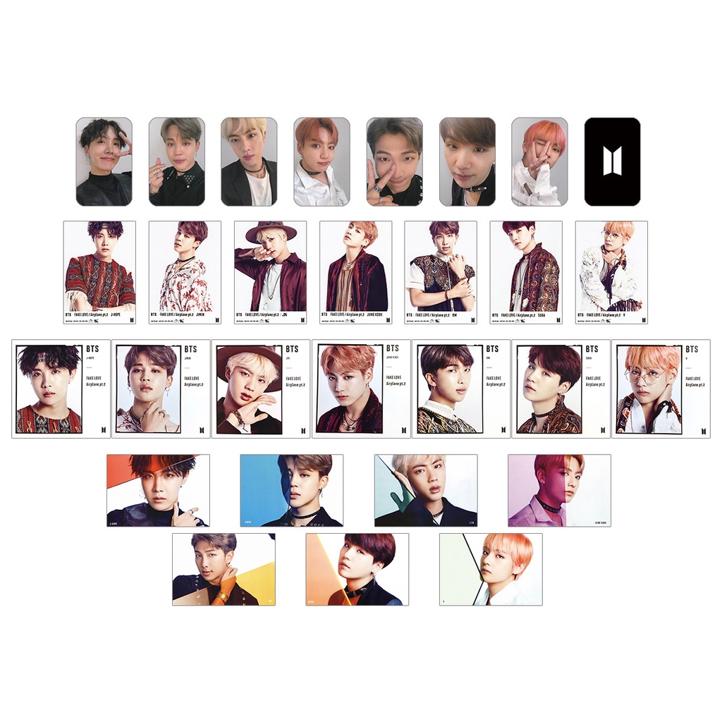 7pcs Kartu Lomo Foto Palsu BTS Bangtan Boys LOVE Ukuran Kecil