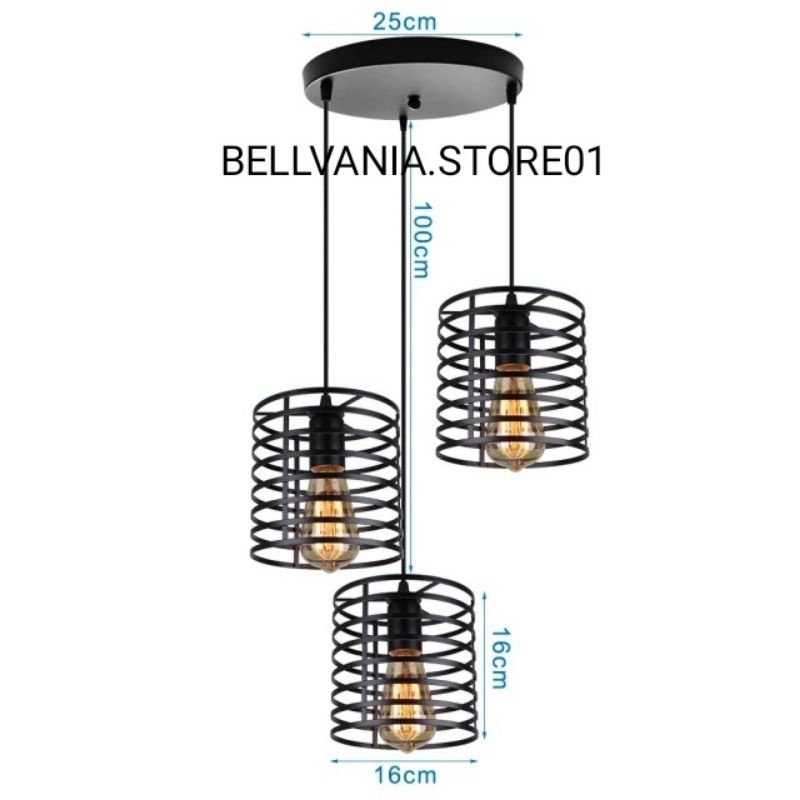 LAMPU GANTUNG MINIMALIS 3IN 1SET lampu hias modern dekorasi ruang tamu cafe