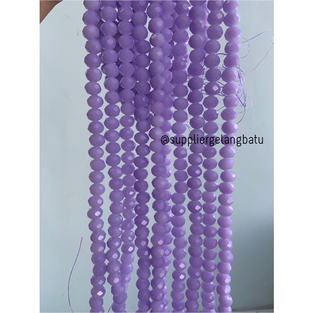 Crystal Ceko 10mm PURPLE DOFF ungu dopp manik bakpao rondele cantik