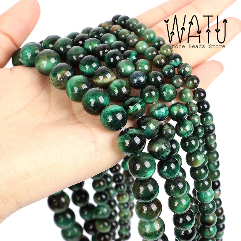 Green Tiger Eyes Natural Stone Round Beads