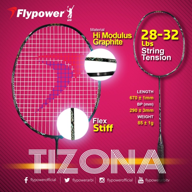 RAKET BADMINTON FLYPOWER TIZONA 32 lbs