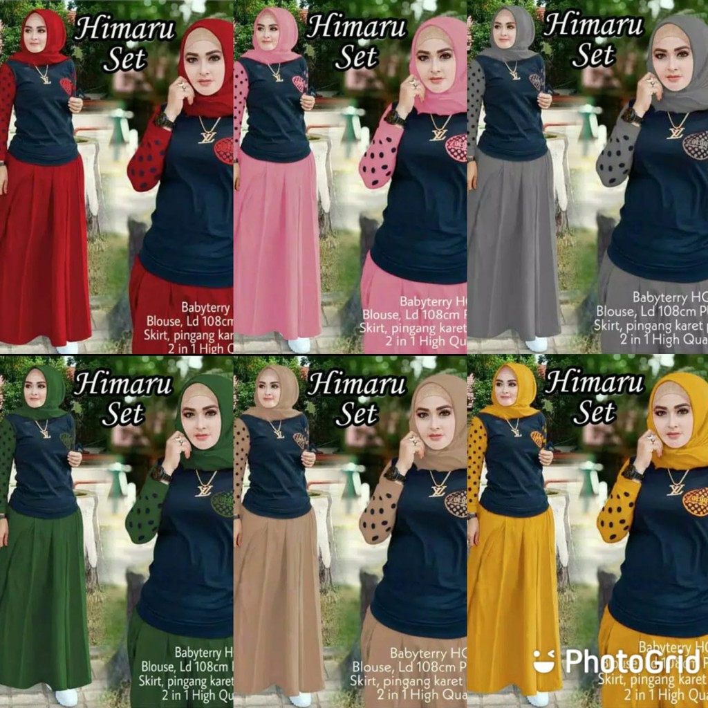 SETELAN HIMARU ROK / SET HIMARU / SET LENGAN / FASHION WANITA