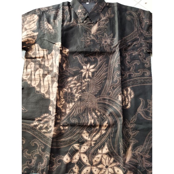 PARANG LASEM NGUDI RAHAYU ALJAYA KEMEJA BATIK SOLO PRIA LENGAN PANJANG PENDEK LAPIS FURING ATASAN