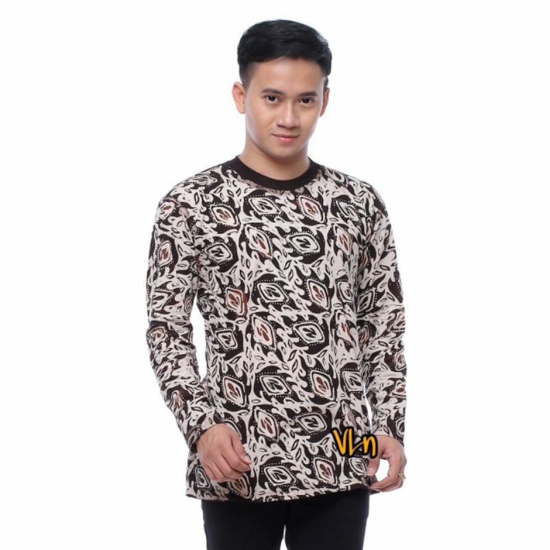 kaos batik cap lengan panjang