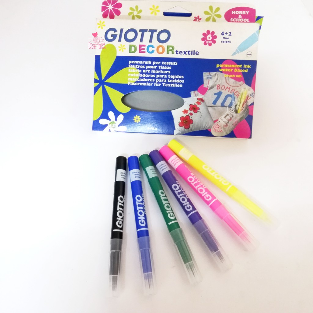 

Giotto Decor Textile 6 set / Spidol pewarna kain