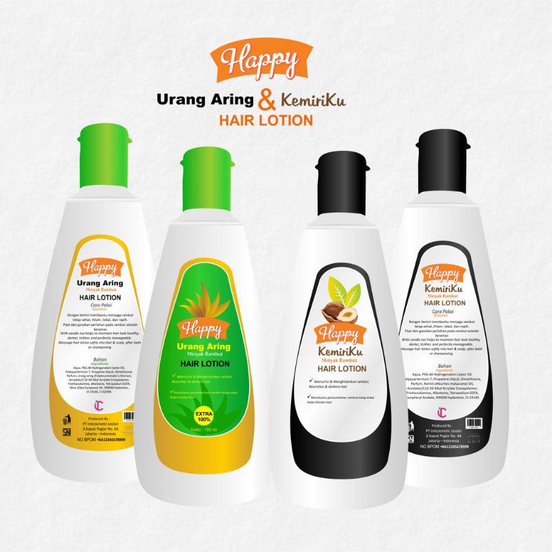 `ღ´ PHINKL `ღ´ Happy kemiri Lotion hair tonic penumbuh rambut berbahan alami kemiri