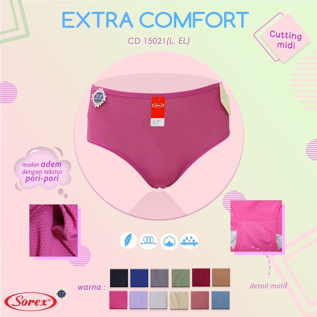 CD 15021 15020 SOREX - Celana dalam wanita Sorex 15021 15020 serat jeruk/CD Sorex - CELANA DALAM WANITA SOREX MAXY 15021 | CD SOREX WANITA | SIZE M L EL XL - ARA98STORE