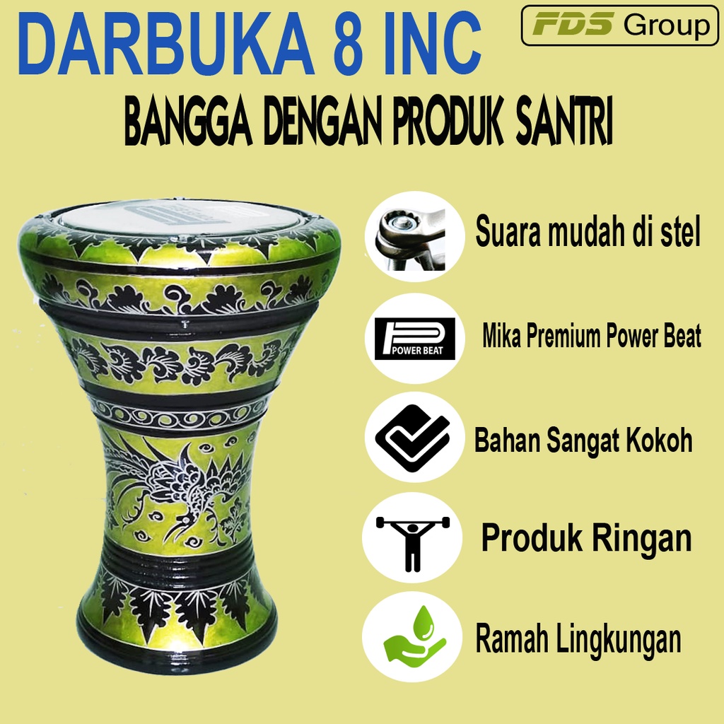 Jual Alat Musik Gendang Darbuka 8 Inch Motif Dumbuk Batu Pinggang