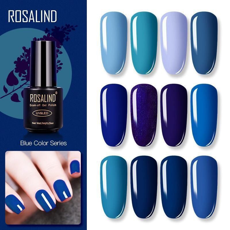 ROSALIND BLUE COLOR SERIES Gel Nail Polish UV LED / Kutek / Cat Kuku Bagus Murah
