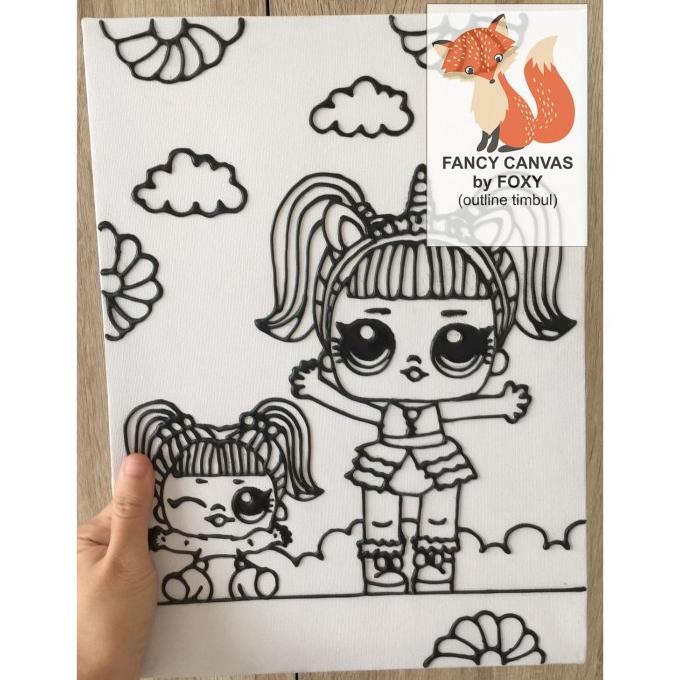 

kanvas lukis anak gambar LOL surprise doll - double UNICORN