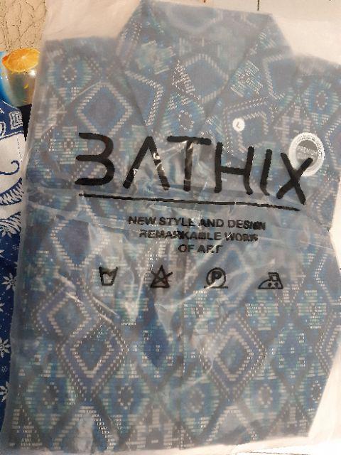 Credomenstore Kemeja Batik Songket Diamond Navy Lengan Panjang / Baju Pria Kasual