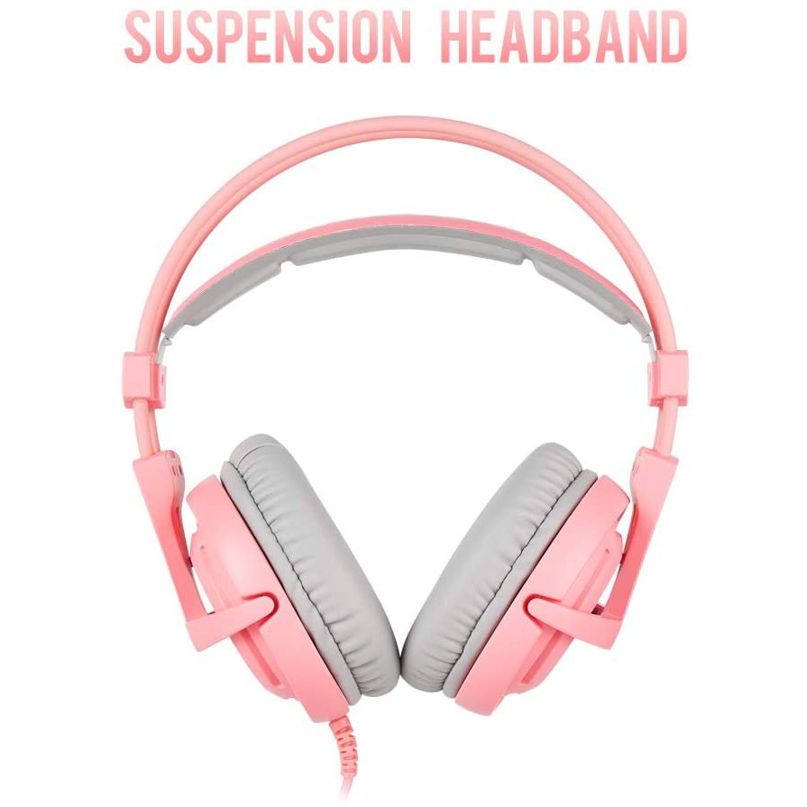 Sades A6 Locust Pink 7.1 Surround Sound Gaming Headset