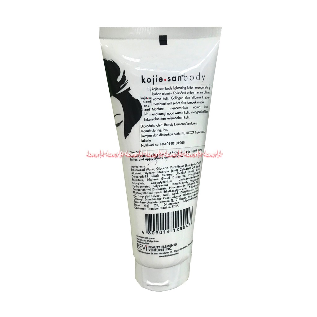 Kojie San Body Lightening Lotion 200gr Lotion ringan memutihkan melembabkan mencerahkan bekas luka