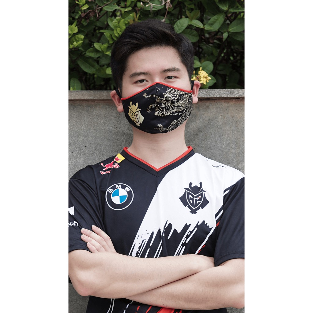 Masker Gaming Fullprint Ultimate G2 Esports Black Gold