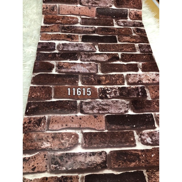 Wallpaper Dinding Motif Batu Bata 3D Texstur Halus Murah