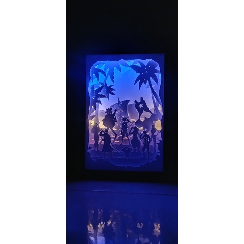 Lampu tidur cutting paper art box one piece