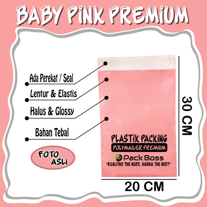 

MENYURAT-SURAT- POLYMAILER 20X30 BABY PINK PREMIUM LANGSUNG PABRIK TEBAL DAN HALUS -SURAT-MENYURAT.