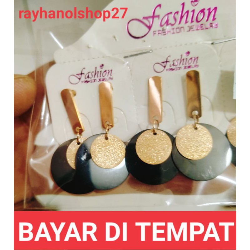 ANTING WANITA JEPIT TITANIUM LAPIS EMAS 24 K MEWAH ELEGAN ANTI LUNTUR