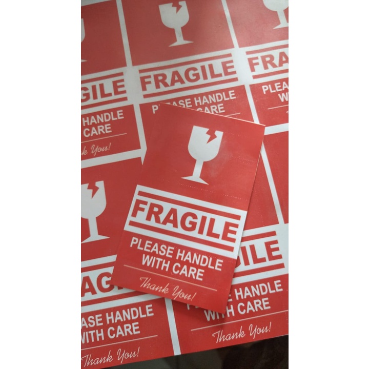 STIKER FRAGILE AWAS PECAH 1 LEMBAR A4