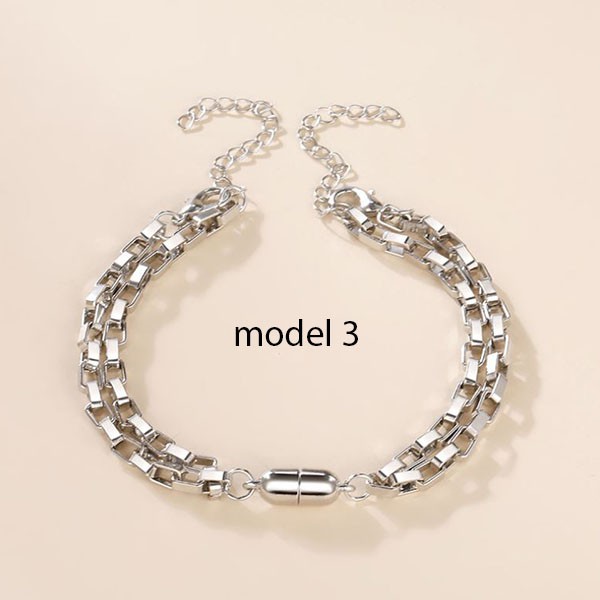 gelang couple simple stainless steel magnet couple bracelet jge100(1H4)