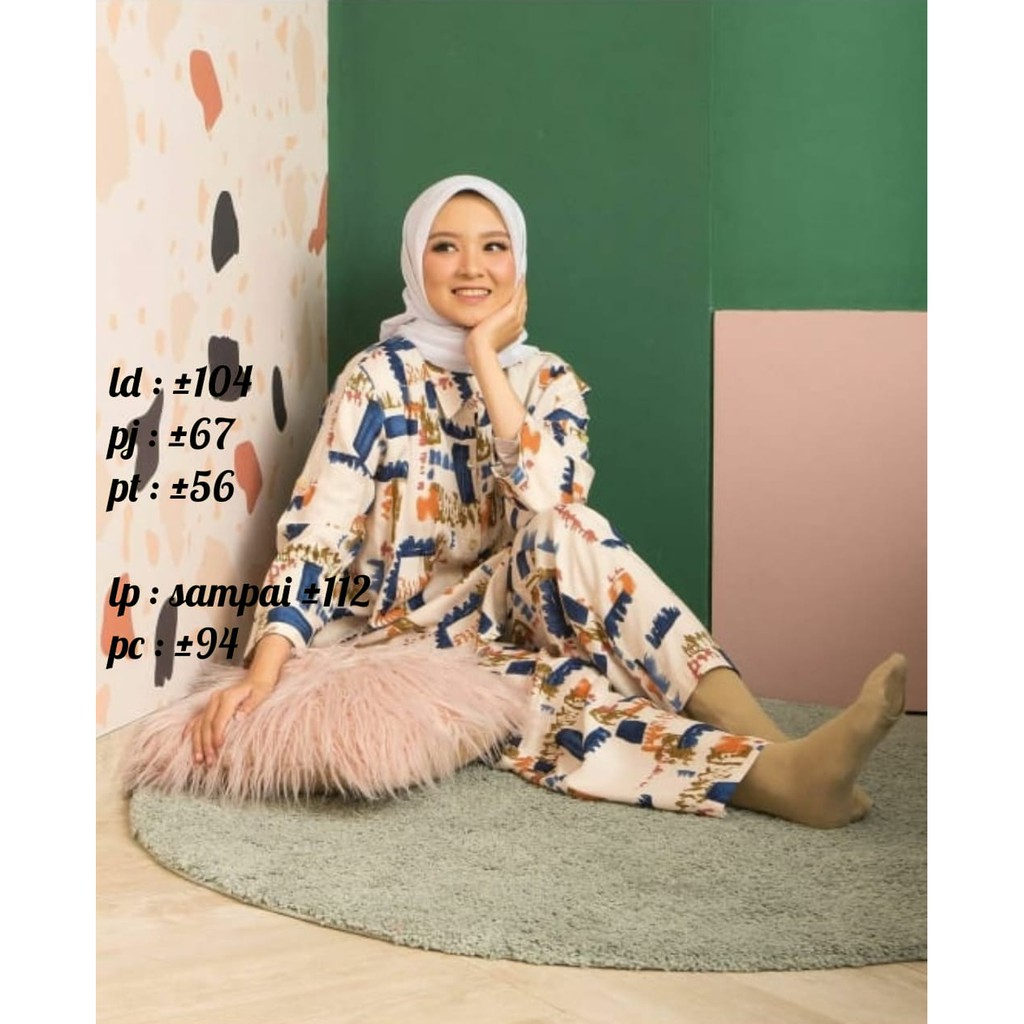 Setelan rayon premium / daily one set pajamas / setelan wanita / motif terbaru VOL. 3