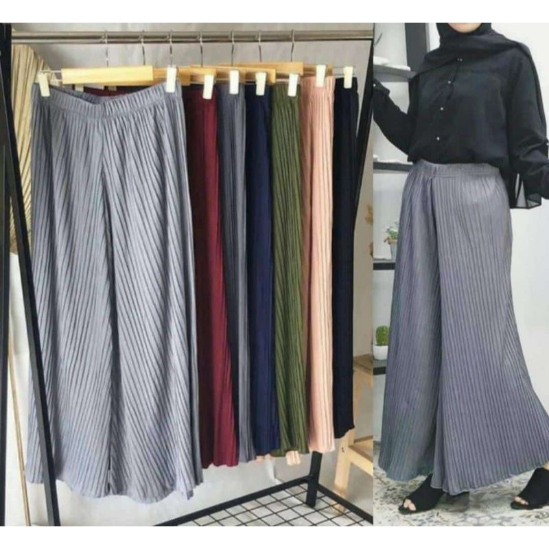 (BISA COD) CELANA KULOT MAYUNG / Celana Kulot Midi Plisket Lurus /Pleated pants / TERMURAH / TERBARU