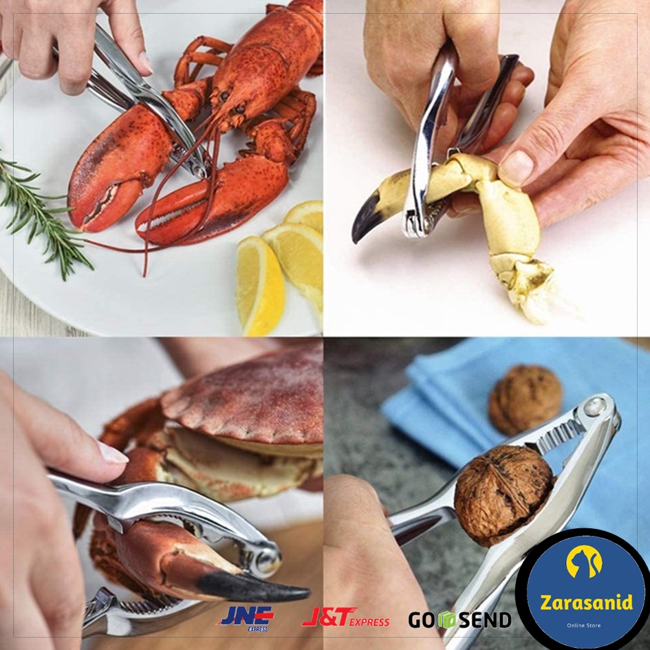 Tang Pemecah Kepiting Lobster Alat Penjepit Walnut Kacang Stainless