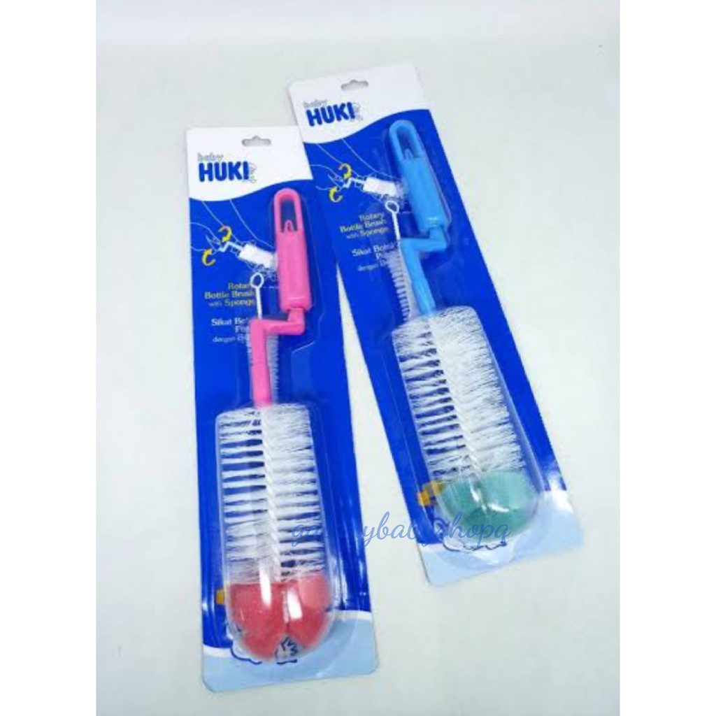 Huki baby rotary bottle brush with sponge