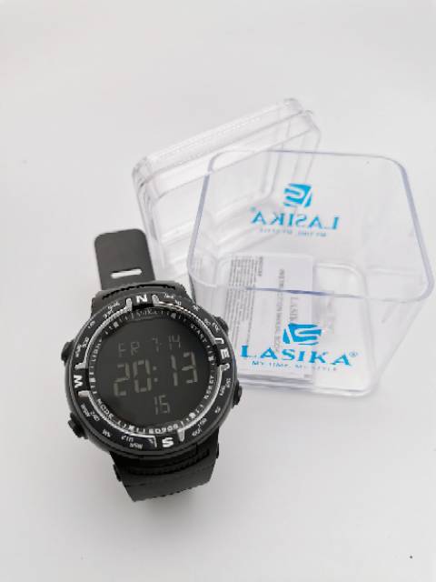 Jam tangan digital Sporty layar hitam water Resist Lasika 907