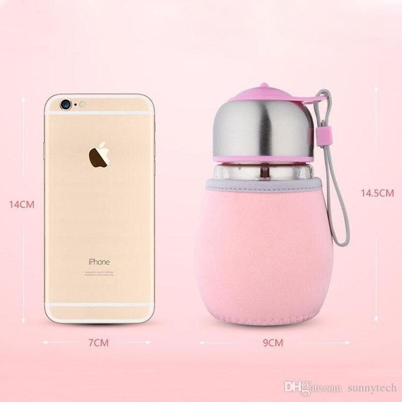 [ BOHLAM ] Botol Minum Kaca Bentuk unik + Pouch Souvenir-2