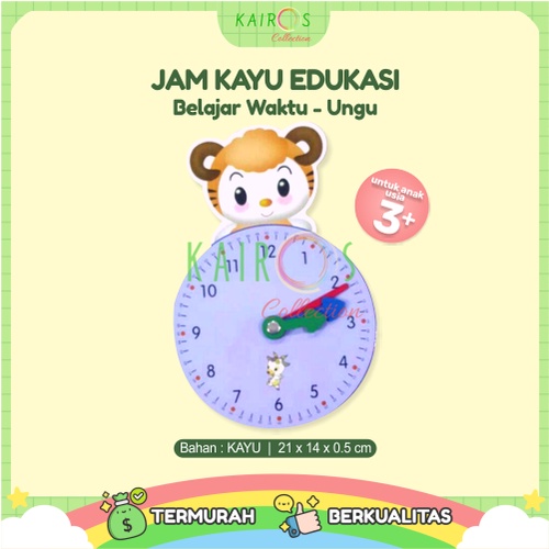 Jam Kayu Edukasi Anak Belajar Waktu