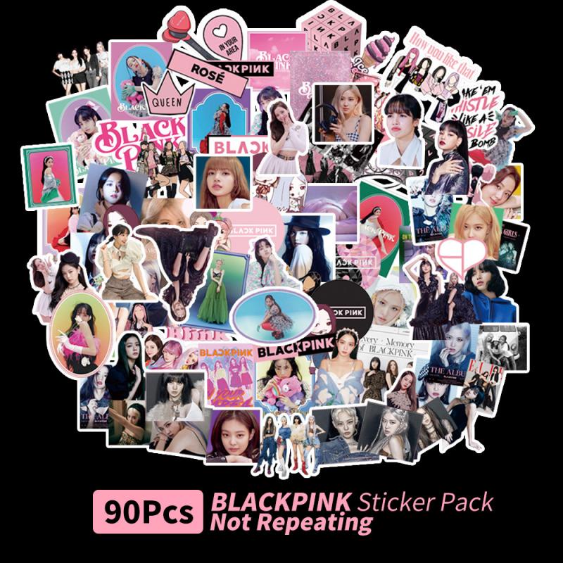 Stiker Doodle KPOP Blackpink Q Superstar Girl Grup DIY Untuk Koper Laptop Skateboard