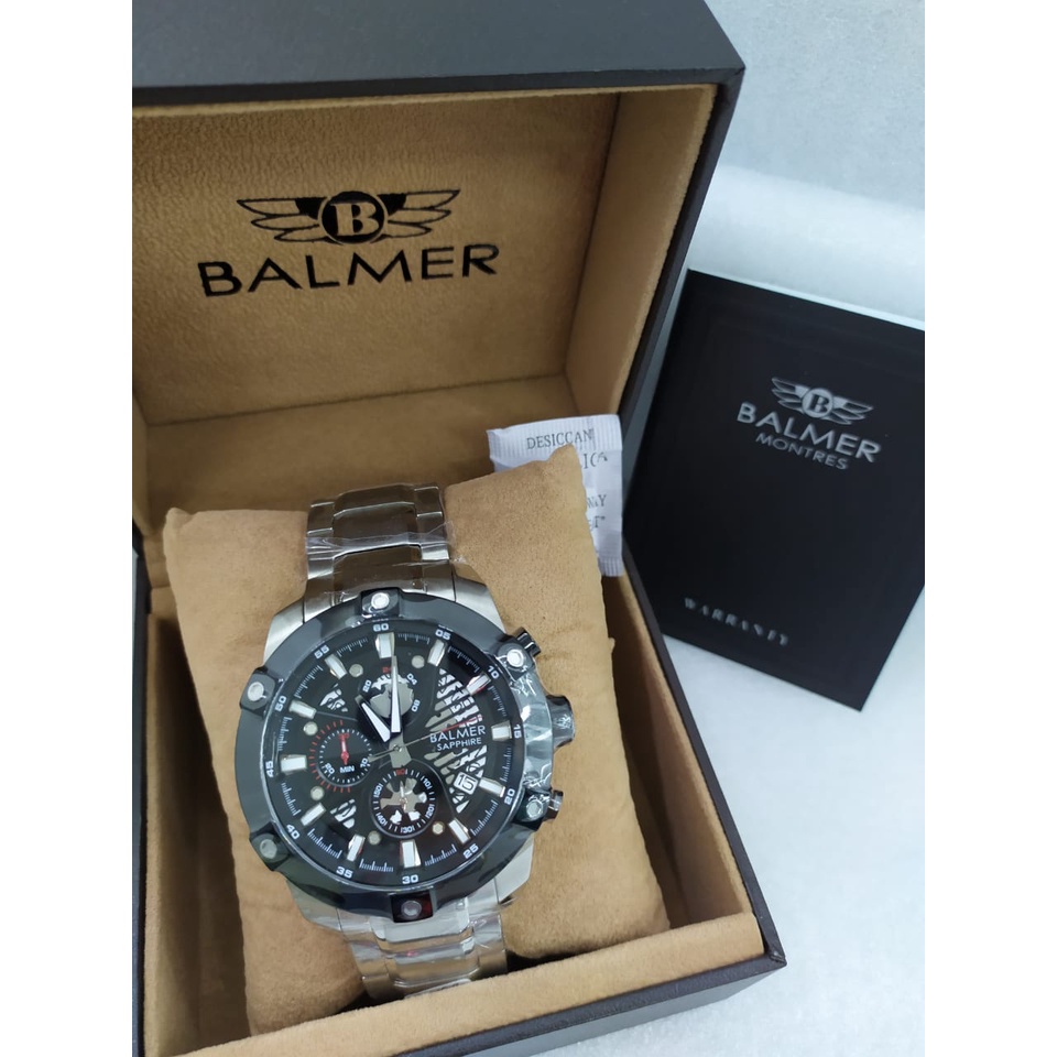 Jam Tangan Pria Analog BALMER 8162 Rantai Sapphire Original