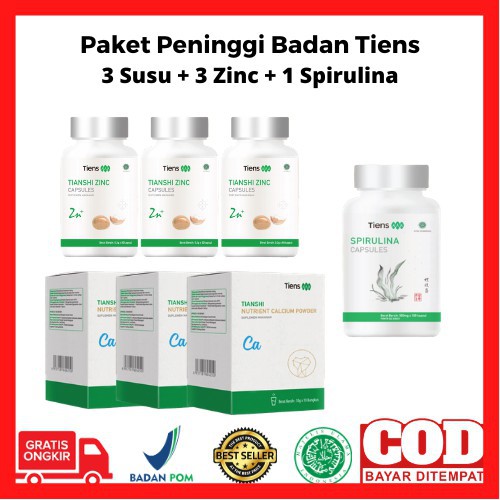 

ORIGINAL SUSU PENINGGI BADAN TIENS 3NHCP+3ZINC+1SPIRULINA