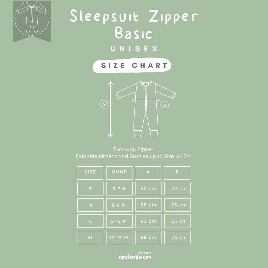 Ardenleon Sleepsuit Zeeper Basic / Baju Tidur Bayi