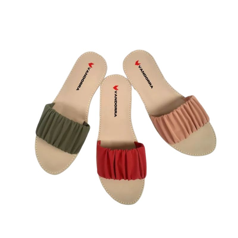 Sandal Selop Wanita Sol Karet Anti Licin Sandal Selop Kerut