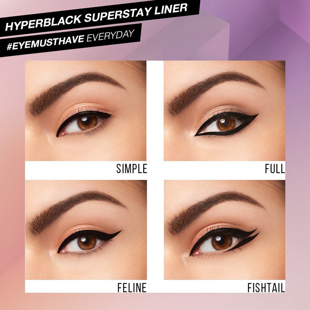 ★ BB ★ MAKE OVER Hyper Black Superstay Liner | Makeover Super Stay Eye Liner - HYPER BLACK