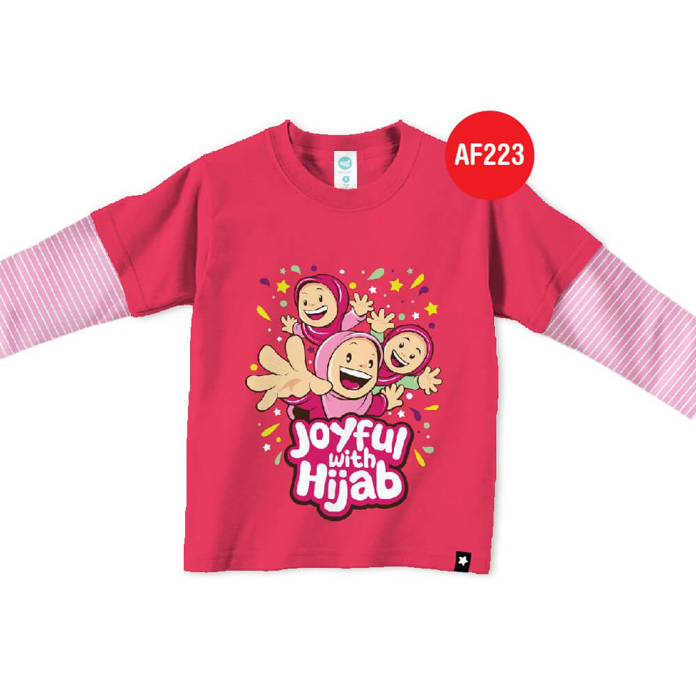 Kaos Anak Muslim Afrakids AFRA - AF223 Joyful With Hijab