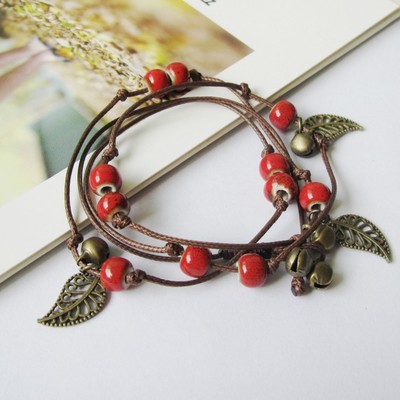 Gelang Etnik GK-09 Batu Keramik Cherry Rambat