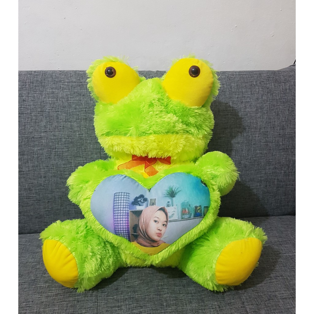 Boneka Keropi Custom Foto / Ucapan Ukuran XL Bulu Halus Proses Cepat Kado Unik