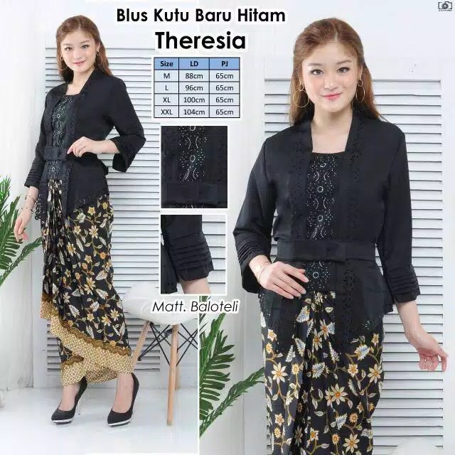 Newtrendy89-Atasan kebaya kutu baru motif laser Amora/Aplikasi Mote2