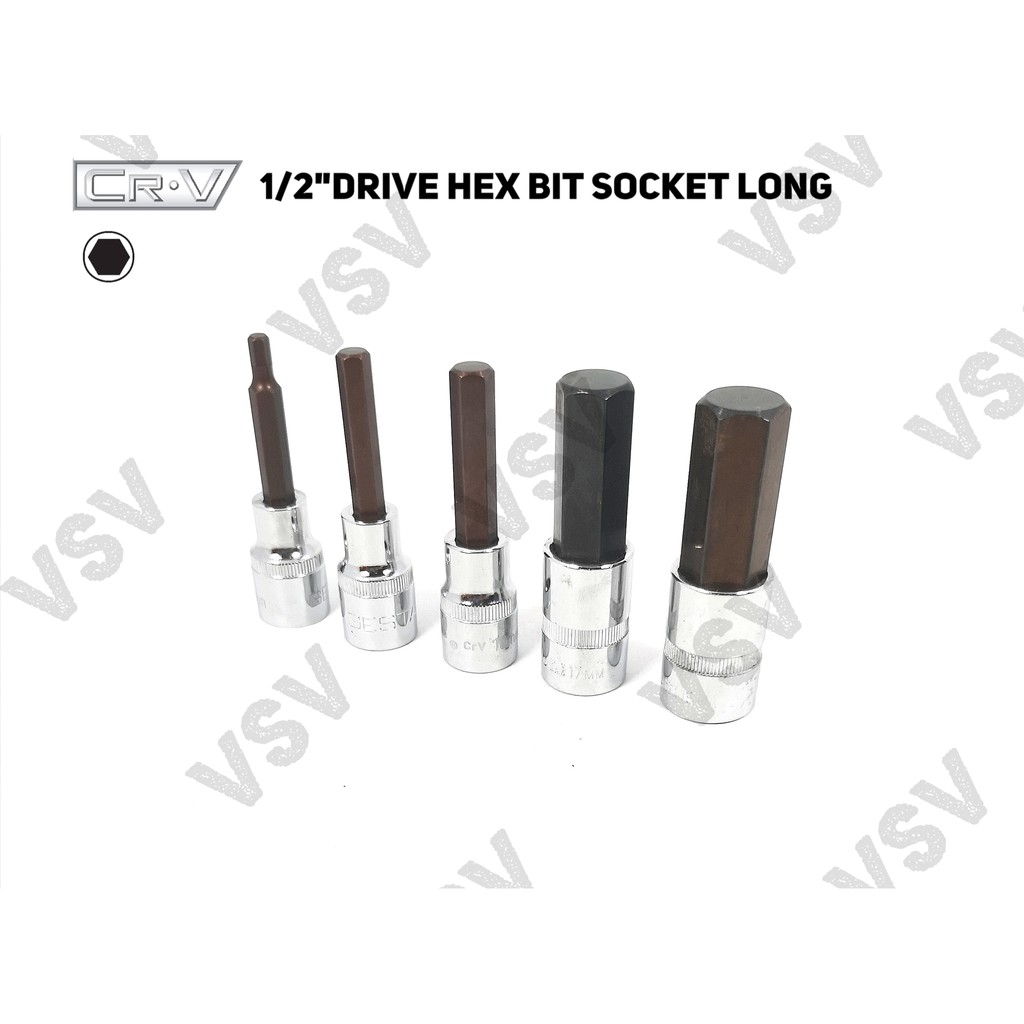 Gestar Hex Bit Socket Long 1/2&quot;Dr 14mm Kunci L Shock Sock