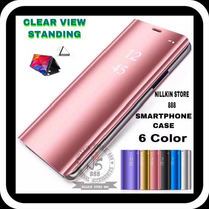 OPPO RENO2 F RENO 2F 2 F FLIP WALLET MIRROR HARD CASE CLEAR VIEW STAND