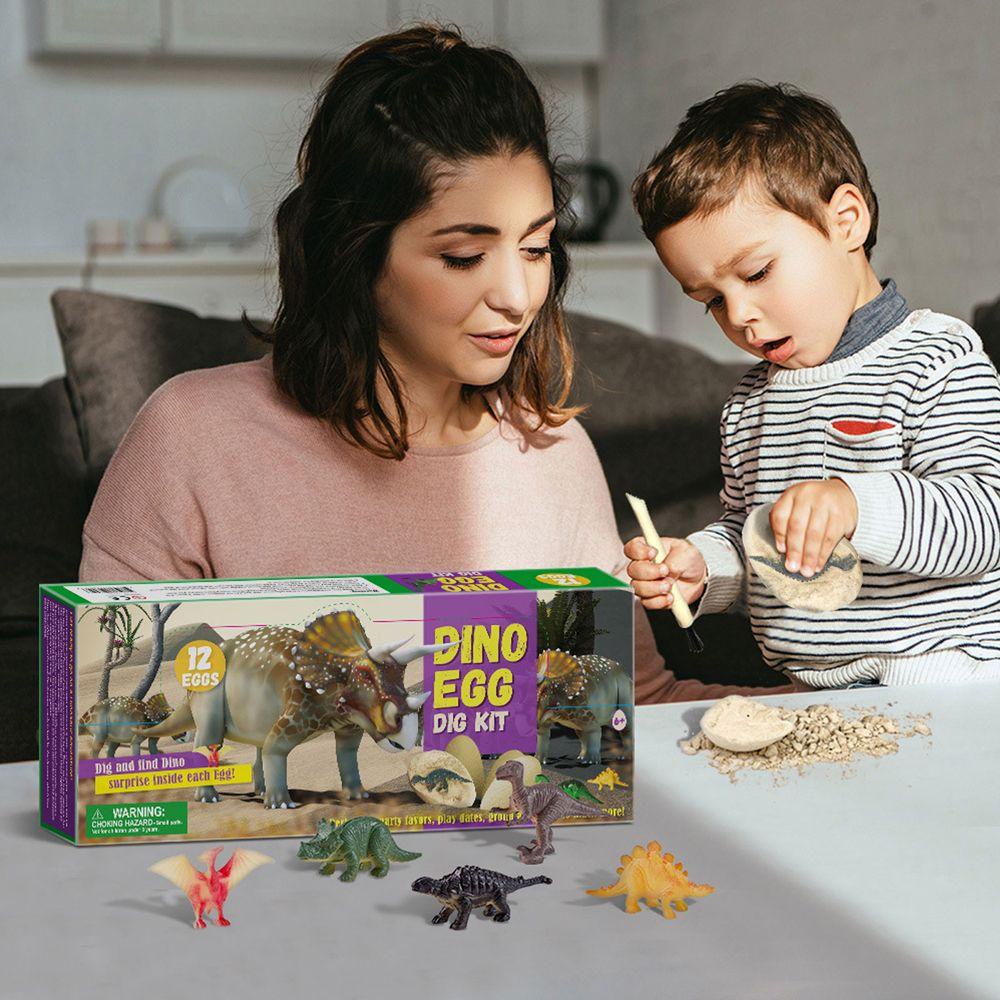 Lanfy Dinosaurus Menggali Telur Kit Unik Anak Laki-Laki/Perempuan Hadiah Ulang Tahun Mainan Arkeologi Dino Telur Alat Gali Dinosaurus Mainan Edukasi